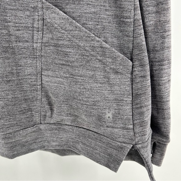 Spyder Active Hoodie Womens XL Gray Fleece Thumbhole Pullover Cozy Cabincore - Picture 2 of 8